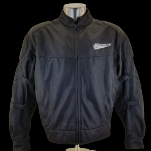 First Gear Motorcycle Black Mesh Padded Sleeves Br